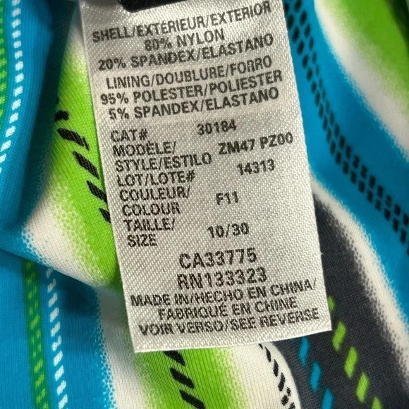 VTG NWT POINT ZERO tankini top size 10 ,Striped , padded,embroidered ,knot,EC - Picture 9 of 9